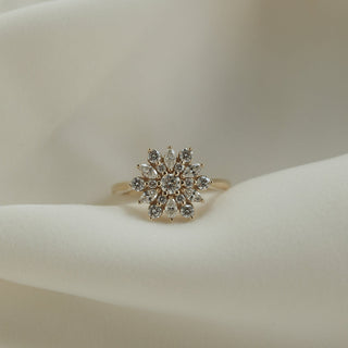 0.30ct Round Solitaire Cluster Moissanite Diamond Engagement Ring