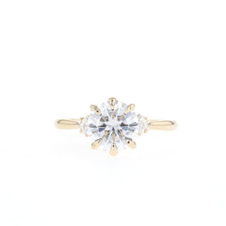 2.0 CT  Round Three Stone Moissanite Diamond Engagement Ring