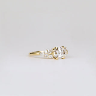 Bague de fiançailles avec grappe de diamants CVD ovales de 1,41 à 3,50 ct