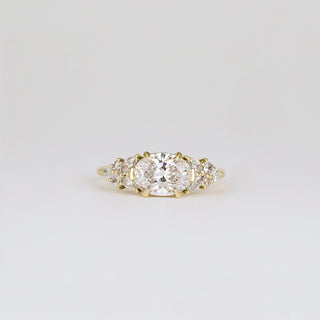 Bague de fiançailles avec grappe de diamants CVD ovales de 1,41 à 3,50 ct