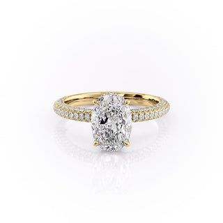 Bague de fiançailles solitaire en moissanite de forme ovale de 2,10 ct