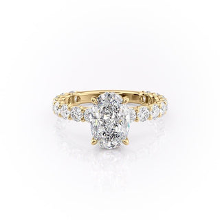 Bague de fiançailles solitaire en moissanite de forme ovale de 2,10 ct