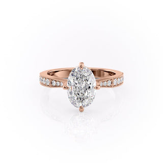 Bague de fiançailles solitaire en moissanite de forme ovale de 2,10 ct