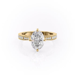 Bague de fiançailles solitaire en moissanite de forme ovale de 2,10 ct