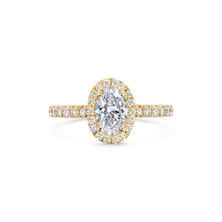 0.7 ct Oval F- VS1 Diamond Halo & Pave Setting Engagement Ring