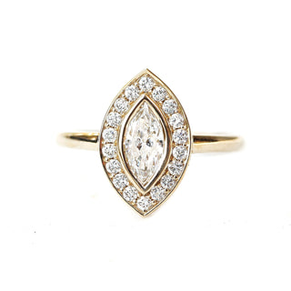 Bague de fiançailles en diamant marquise F-VS1 de 0,5 ct avec monture halo