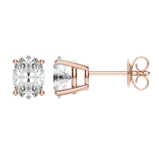 Boucles d'oreilles avec diamant solitaire ovale F/VS de 0,50 CT à 2,0 CT