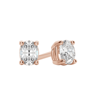 0.50 CT-2.0 CT Oval Solitaire F/VS Lab Grown Diamond Earrings