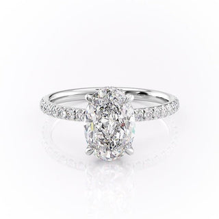 Bague de fiançailles solitaire en moissanite de forme ovale de 2,10 ct