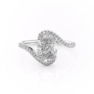 1.91 CT Oval Shaped Moissanite Bypass Engagement Ring