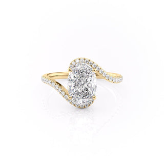 1.91 CT Oval Shaped Moissanite Bypass Engagement Ring