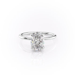 2.10 CT Oval Cut Solitaire Style Moissanite Engagement Ring