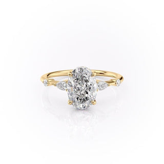 Bague de fiançailles solitaire en moissanite de forme ovale de 2,10 ct