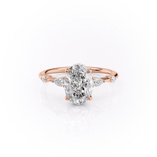 Bague de fiançailles solitaire en moissanite de forme ovale de 2,10 ct