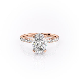 Bague de fiançailles solitaire en moissanite de forme ovale de 2,10 ct