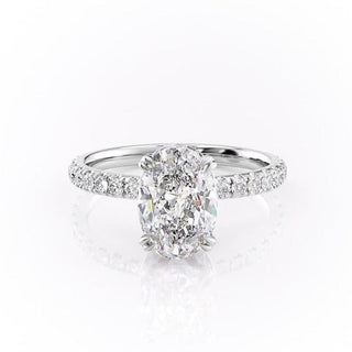 Bague de fiançailles solitaire en moissanite de forme ovale de 2,10 ct