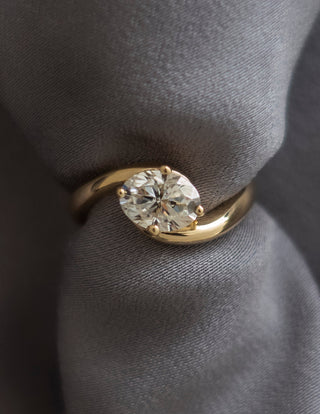 Bague de fiançailles avec diamant solitaire CVD taille ovale de 1,0 à 1,50 ct