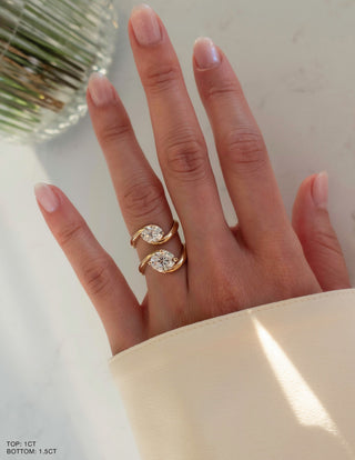 Bague de fiançailles avec diamant solitaire CVD taille ovale de 1,0 à 1,50 ct