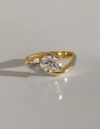 Bague de fiançailles avec diamant solitaire CVD taille ovale de 1,0 à 1,50 ct