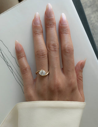 Bague de fiançailles avec diamant solitaire CVD taille ovale de 1,0 à 1,50 ct