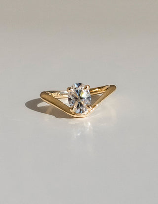 Bague de fiançailles avec diamant solitaire CVD taille ovale de 1,0 à 2,0 ct