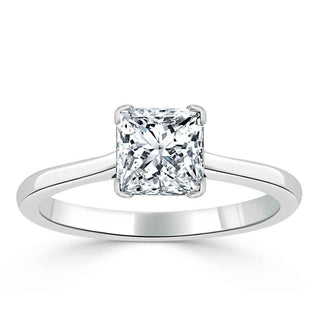 1.0 CT Cushion Shaped Moissanite Solitaire Engagement Ring