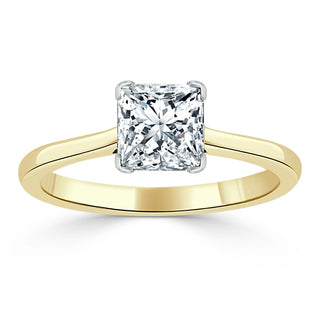 Bague de fiançailles solitaire en moissanite taille coussin de 1,0 ct