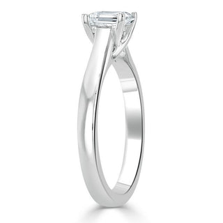 Anillo de compromiso solitario de moissanita de talla princesa de 1,0 ct