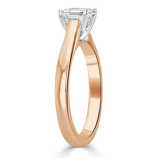 Anillo de compromiso solitario de moissanita de talla princesa de 1,0 ct