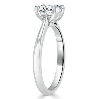 1.0 CT Cushion Shaped Moissanite Solitaire Engagement Ring