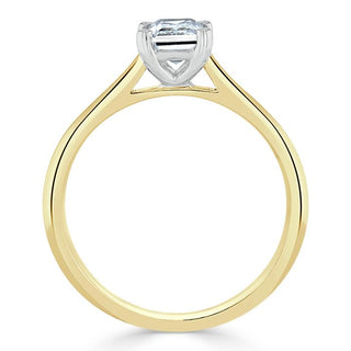 Bague de fiançailles solitaire en moissanite taille émeraude de 1,0 ct