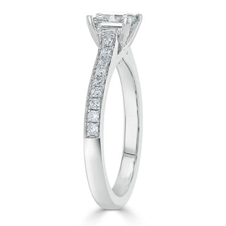 Bague de fiançailles solitaire en moissanite de forme princesse de 1,0 ct