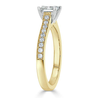 Bague de fiançailles solitaire en moissanite de forme princesse de 1,0 ct