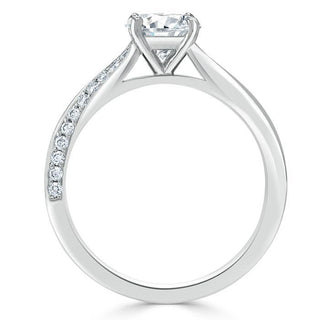 1.25 CT Cushion Cut Solitaire Moissanite Engagement Ring