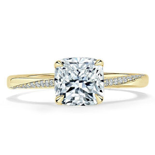 1.25 CT Cushion Shaped Moissanite Solitaire Engagement Ring