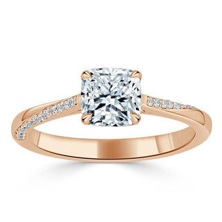 Bague de fiançailles solitaire en moissanite taille coussin de 1,25 ct