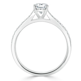 Bague de fiançailles solitaire en moissanite en forme d'émeraude de 1,0 ct