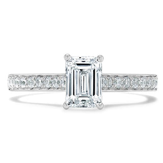 Bague de fiançailles solitaire en moissanite taille émeraude de 0,75 ct