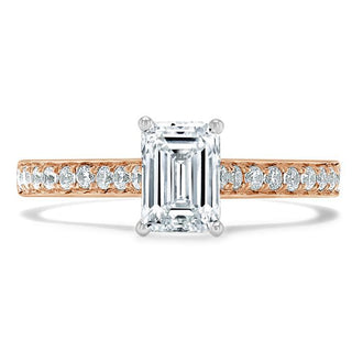 Bague de fiançailles solitaire en moissanite taille émeraude de 0,75 ct