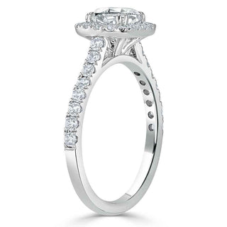 Bague de fiançailles en moissanite pavée à halo taille coussin de 1,0 ct