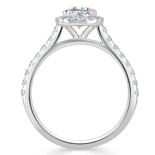 Bague de fiançailles en moissanite pavée à halo taille coussin de 1,0 ct