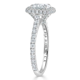 1.5 CT Cushion Shaped Moissanite Halo Engagement Ring