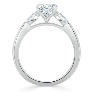 0.75 CT Cushion Shaped Moissanite Three Stones Engagement Ring