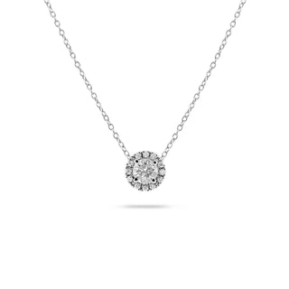 Collier avec diamants de laboratoire ronds Halo F/VS de 0,55 ct