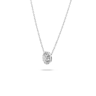 0.55 CT Round Halo F/VS Lab Grown Diamond Necklace