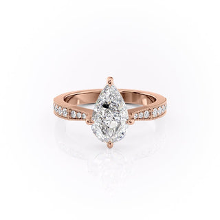 Bague de fiançailles solitaire en moissanite en forme de poire de 2,0 ct