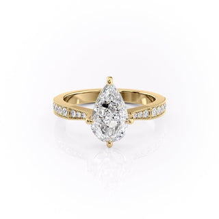 Bague de fiançailles solitaire en moissanite en forme de poire de 2,0 ct