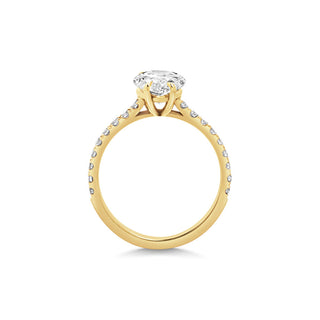 Bague de fiançailles pavée de diamants en forme de poire F-VS1 de 1,0 et 2,0 ct