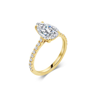 1.0 & 2.0 ct Pear F- VS1 Diamond Pave Engagement Ring