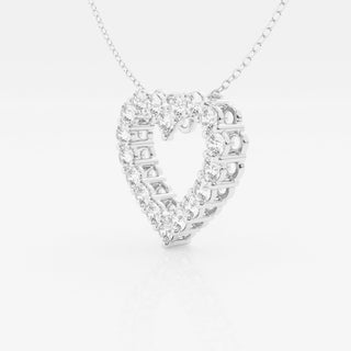 1.50 TCW Round Moissanite Diamond Heart Pandant Necklace